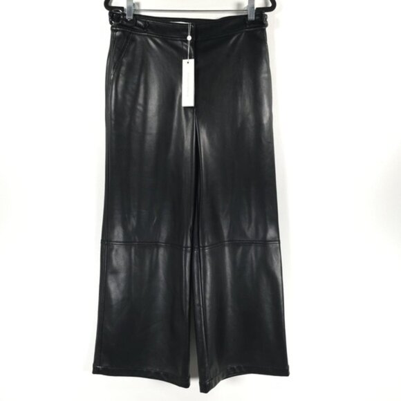 NWT JONATHAN SIMKHAI Faux Leather Wide Leg Pants STYLE 522-4058-V Jamie Size 10 - Picture 3 of 15